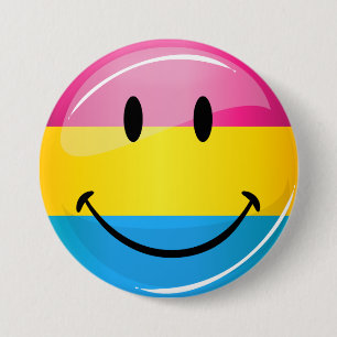 Lächelnde Pansexual Stolz-Flagge Button