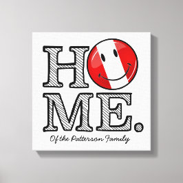 Lächelnde peruanische Flagge | Hauswärmer Leinwanddruck