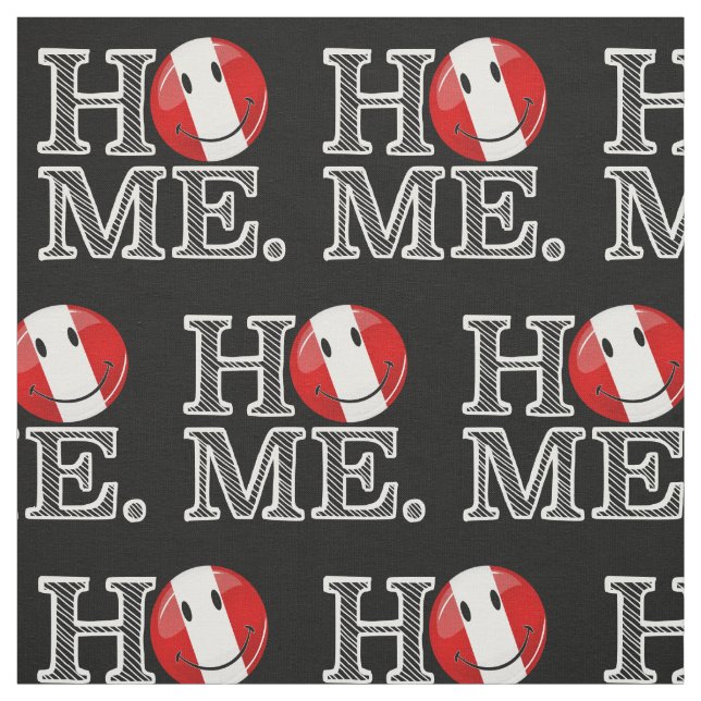 Lächelnde peruanische Flagge| Hauswärmer Stoff (Muster)