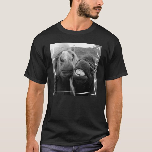Lächelnde Pferde Getty Bild-| T-Shirt (Vorderseite)