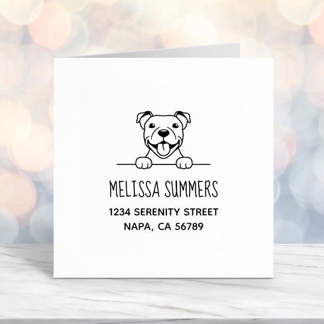 Lächelnde Pit Bull-Dog-Adresse Permastempel (Von Creator hochgeladen)