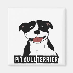 Lächelnde Pit Bull (Schwarz-Weiß-Rasse) Magnet