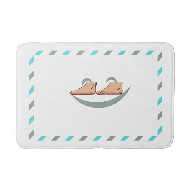 Lächelnde Plüsch Feet Bathmat mit dekorativem Fram Badematte (Vorderseite)