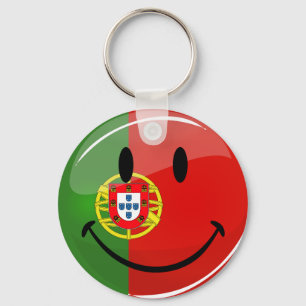 Lächelnde portugiesische Flagge Schlüsselanhänger