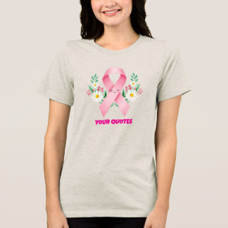 Lächelnde rosa Brustkrebs-Aufklärungs-Schleife Tri-Blend Shirt