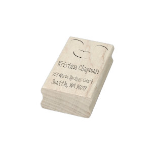 Lächelnde Rücksendeadresse Briefmarke Gummistempel