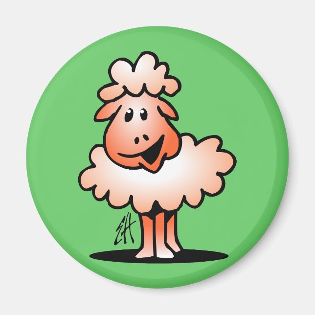Lächelnde Schafe Magnet (Vorne)