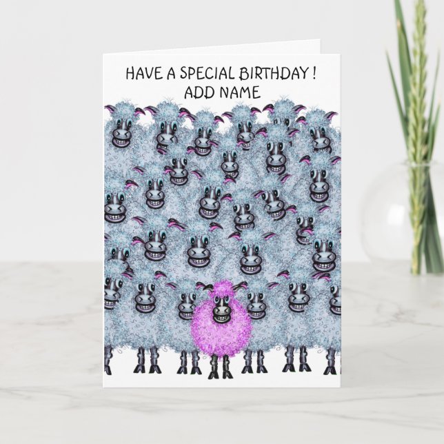 Lächelnde Schafskarte Karte (Vorderseite)