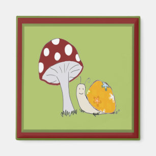 Lächelnde Schnecke durch einen Toadstool-Magneten Magnet