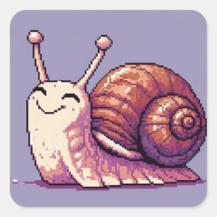 Lächelnde Schnecke Quadratischer Aufkleber