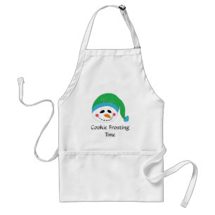 Lächelnde Schneemann-Keks-Frosting-Zeit Schürze