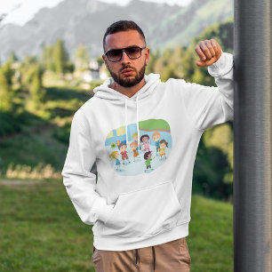 Lächelnde Schulkinder spielen zusammen Hoodie