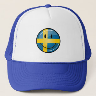 Lächelnde schwedische Flagge Truckerkappe