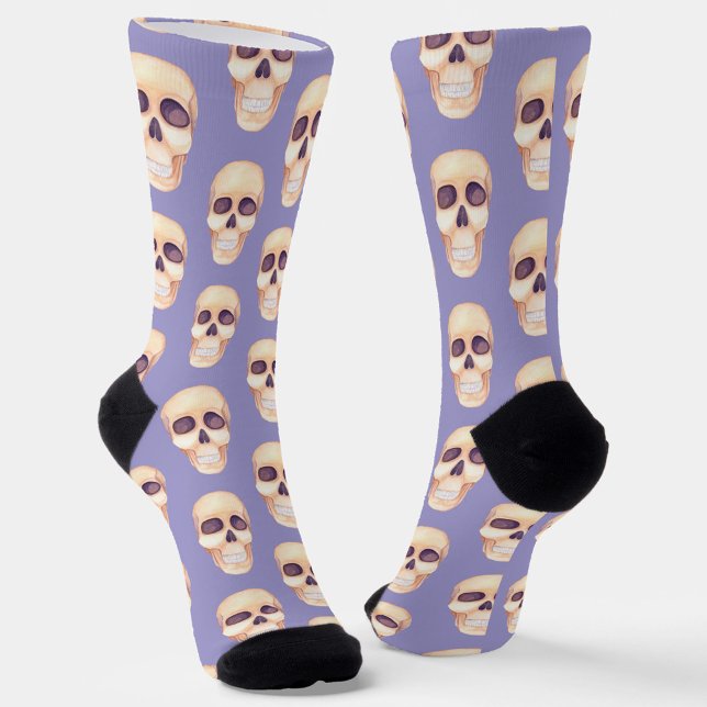 Lächelnde Skull Halloween Crew Socken (Von Creator hochgeladen)