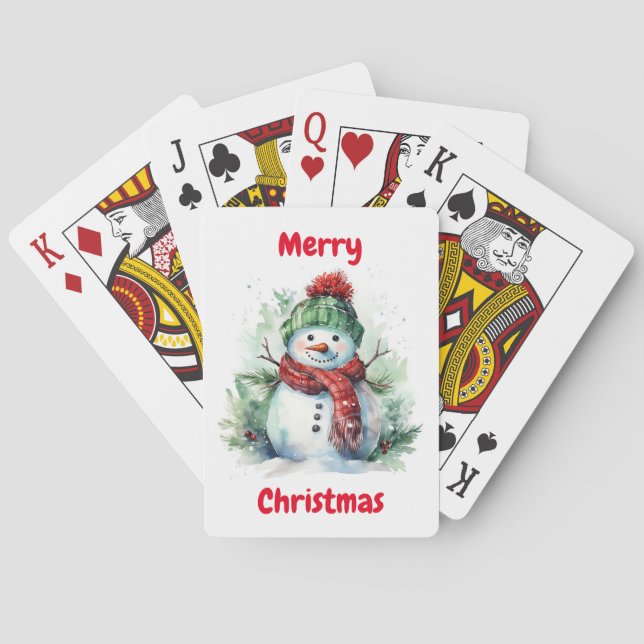 Lächelnde Snowman Classic Playing Cards Spielkarten (Rückseite)