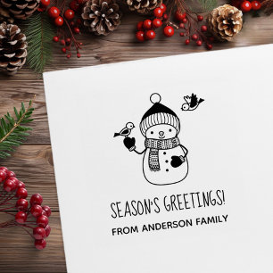 Lächelnde Snowman-Frohe Festtage Gummistempel