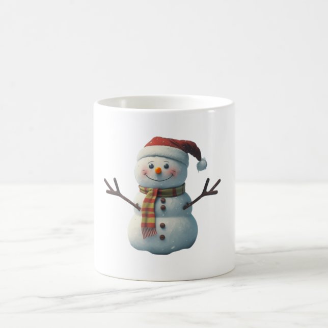 Lächelnde Snowman-Tasse, Weihnachtsgeschenk Kaffeetasse (Mittel)