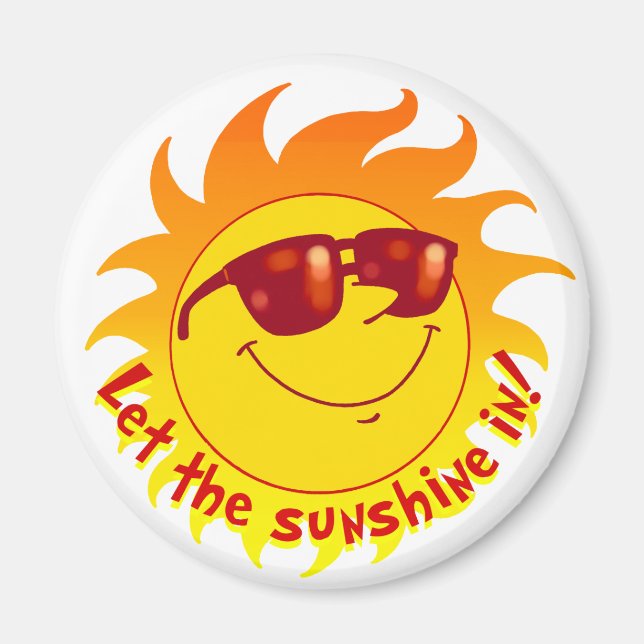 Lächelnde Sommersonne Magnet (Vorne)