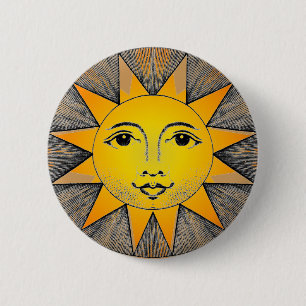 Lächelnde Sonne Button