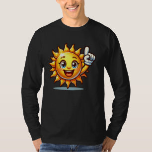 Lächelnde Sonne, die sich für die Kinder ausbreite T-Shirt