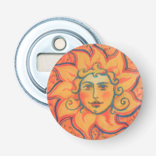 Lächelnde Sonne, Fairytale Fantasy Art, orange gel Flaschenöffner