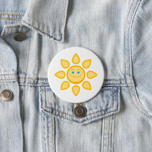 Lächelnde Sonne Glücklicher Sonnenschein Button