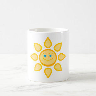 Lächelnde Sonne Glücklicher Sonnenschein Kaffeetasse