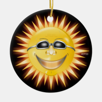 Lächelnde Sonne Keramik Ornament