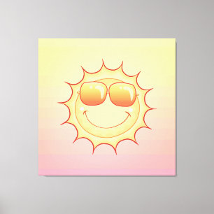 Lächelnde Sonne Leinwanddruck