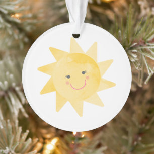 Lächelnde Sonnenschein Helle und Niedliche Weihnac Ornament