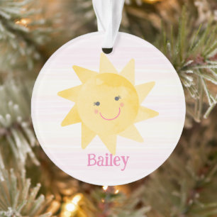Lächelnde Sonnenschein-Kinder-Andenken-Weihnachten Ornament