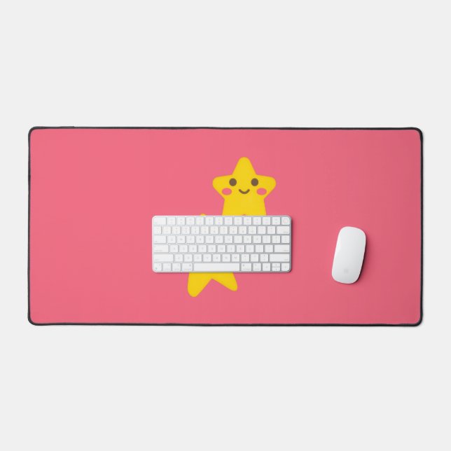 Lächelnde Sterne Schreibtischunterlage (Tastatur & Maus)