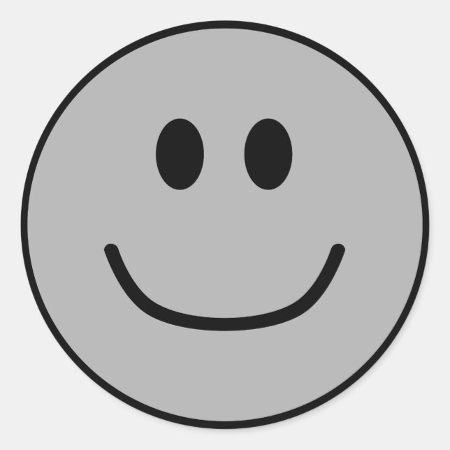 Lächelnde Sticker Grau 0002 (Vorderseite)