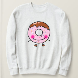 Lächelnde Streusel-Donut-Charakter-Kunst Sweatshirt