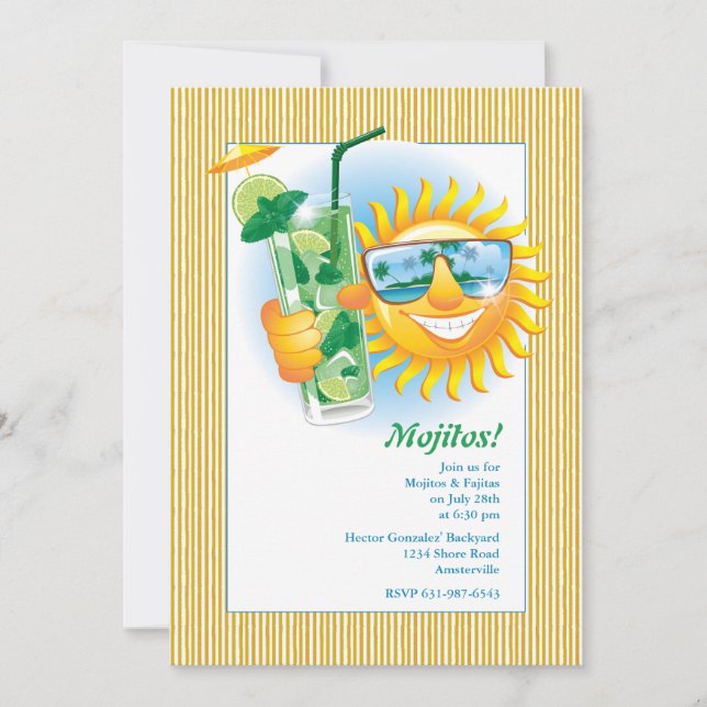 Lächelnde Sun-Einladung Einladung (Vorderseite)