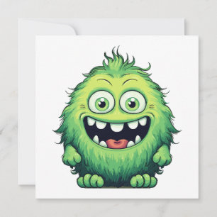 Lächelnde süße grüne Monster Cartoon