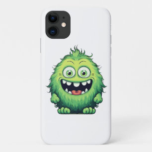 Lächelnde süße grüne Monster Cartoon Case-Mate iPhone Hülle