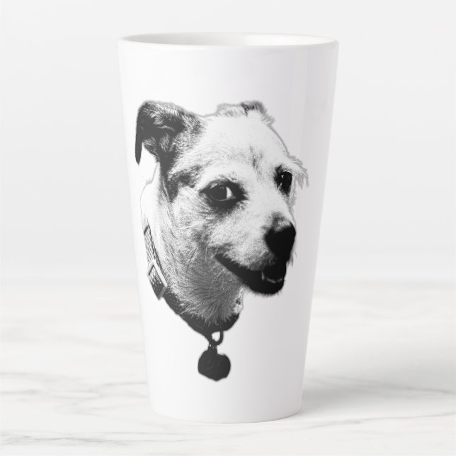 Lächelnde Terrier Mix Kaffee Tasse (Vorderseite)