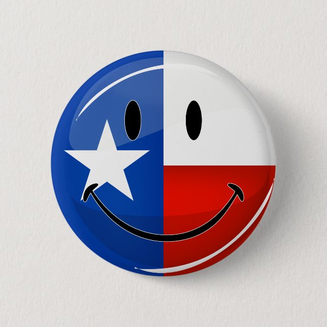Lächelnde Texas-Flagge Button (Vorderseite)