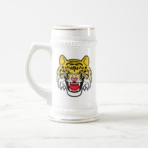 Lächelnde Tiger-Gesichtskunst-21876 Bierglas