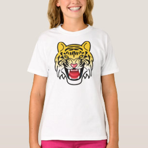 Lächelnde Tiger-Gesichtskunst-21876 T-Shirt