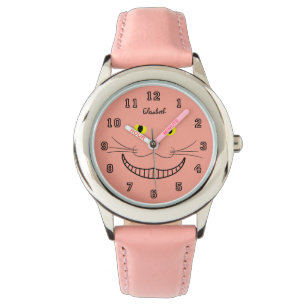 Lächelnde transparente Katzen-Uhr Cheshires Armbanduhr