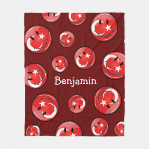 Lächelnde türkische Flagge Fleecedecke