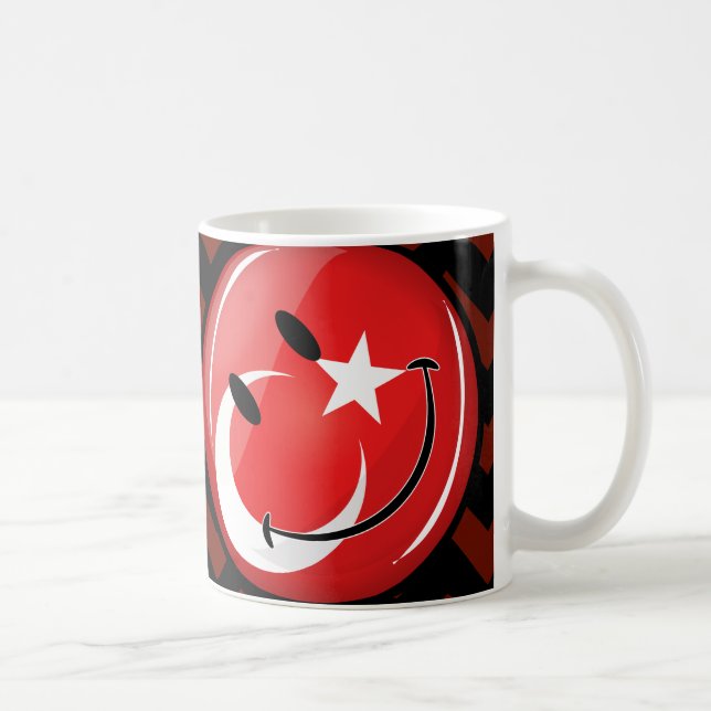Lächelnde türkische Flagge Kaffeetasse (Rechts)