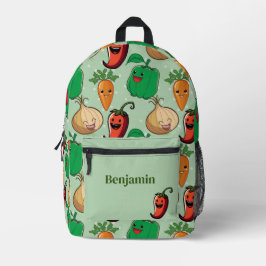 Lächelnde Veggies Bedruckter Rucksack
