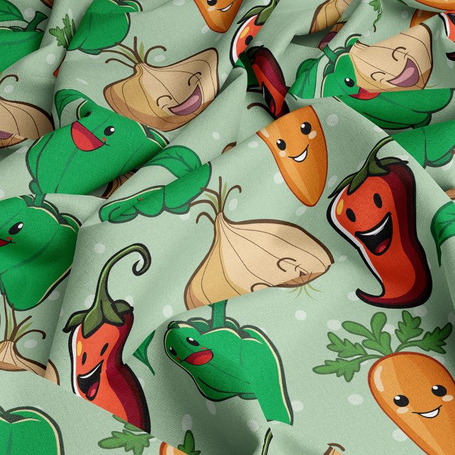 Lächelnde Veggies Stoff (Von Creator hochgeladen)