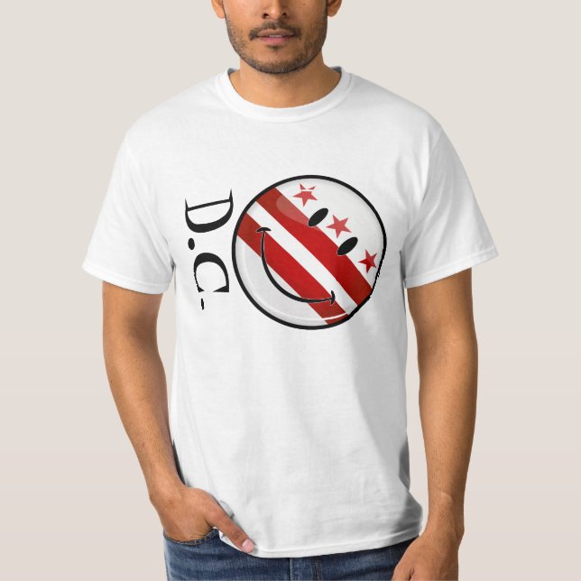 Lächelnde Washington DC-Flagge T-Shirt (Vorderseite)