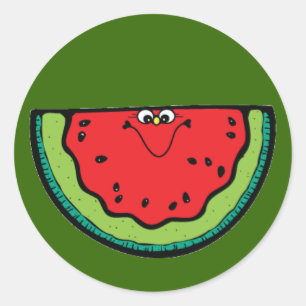 Lächelnde Wassermelonen-Stickers Runder Aufkleber