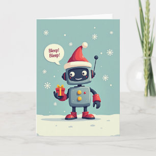 Lächelnde Weihnachtskarte mit Roboter Karte