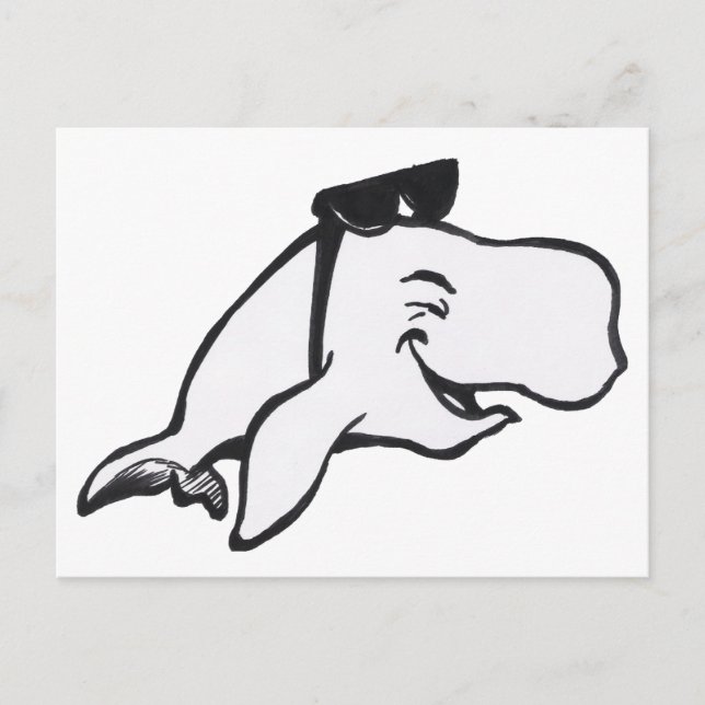 Lächelnde Whale Farbtafel Postkarte (Vorderseite)